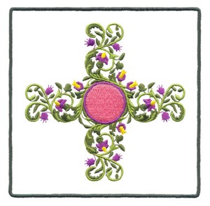 Large Circle Bouquet with Border (Square Hoop)