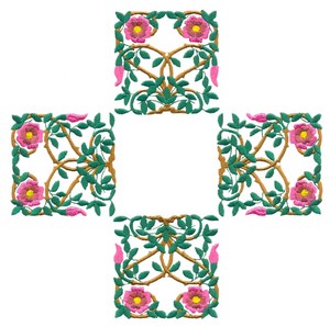 Four Rose Squares (Square Hoop)