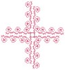 Floral Cross - Redwork (Square Hoop)