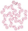Floral Pinwheel - Redwork (Square Hoop)
