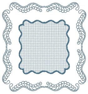 Scalloped Border with Center Grid (Square Hoop)