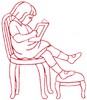 Reading Book Girl (Redwork)