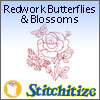 Redwork Butterflies & Blossoms - Pack
