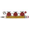 3 Ladybugs on Pencil