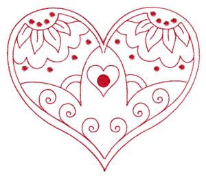Redwork Valentine's Heart 2