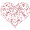 Redwork Valentine's Heart 3