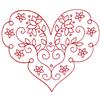 Redwork Valentine's Heart 4
