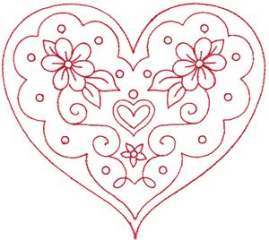 Redwork Valentine's Heart 8