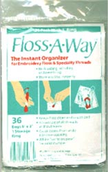 Floss-A-Way Organizer (3"x5" 36/Pkg) w/ 1" Metal Ring 