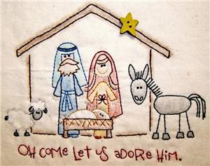 Let Us Adore Him Embroidery Pattern