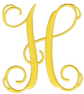 Elegant 4" Monogram Letter H