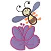 Bee with water lily triple applique