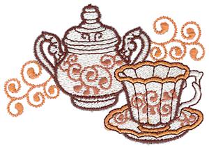 Teacup and sugar bowl small