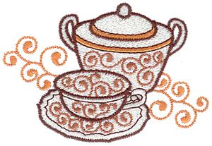 Sugar bowl and teacup small