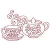 Teacup and sugar bowl redwork