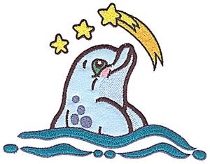 Dolphin applique with stars