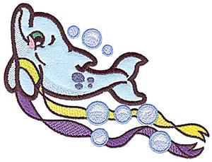 Dolphin applique with ribbons