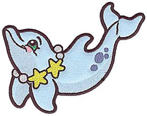 Dolphin applique with necklace