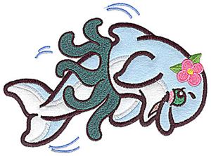 Dolphin double applique in hula skirt