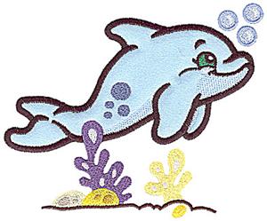 Dolphin applique and coral