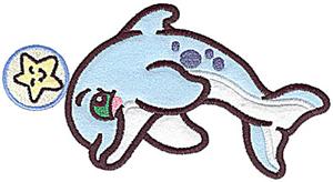 Dolphin and starfish triple applique