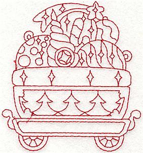 Train with ornaments redwork