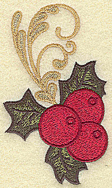 Ho Ho Ho with Holly Berries Single Embroidery Design - Exclusive