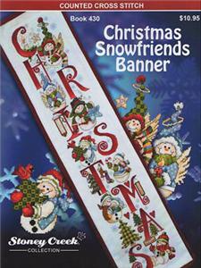 Christmas Snowfriends Banner Cross Stitch Pattern