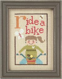 Ride A Bike GREEN Flip-it Cross Stitch Pattern