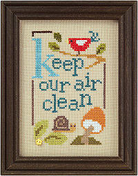Keep Our Air Clean Green Flip-it Cross Stitch Pattern
