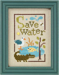 Save Water Green Flip-it Cross Stitch Pattern