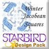 Winter Jacobean Squares Design Pack