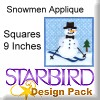 Snowmen Applique Squares 9" Design Pack
