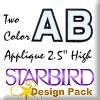 2 Color Applique 2.5" High Design Pack