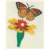 Center Flower & Butterfly Clock Icon 6 1/2"