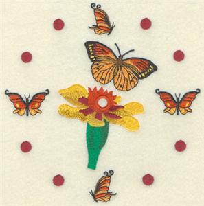 Button Butterfly Clock 8"