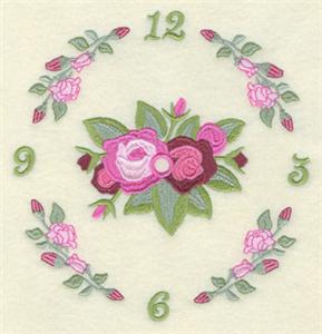 Rose Flower Clock 6 1/2"