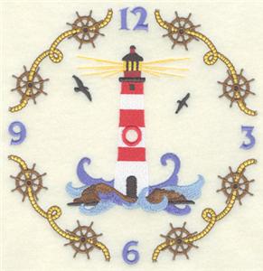 Wheel & Rope Lighthouse Clock 8"