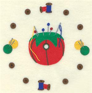 Button Sewing Clock 8"