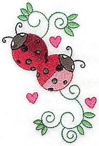 Ladybugs swirls & hearts small