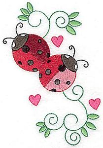 Ladybugs swirls & hearts large