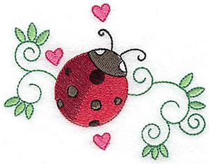 Ladybug swirls & hearts small