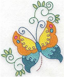 Butterfly & swirls small