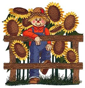 Scarecrow and Sunflowers