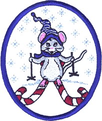 Mouse/Skis/Winter Applique