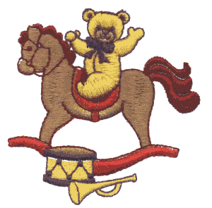 Bear on rocking horse