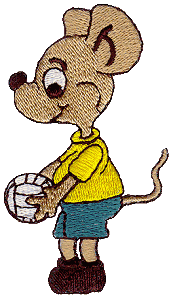 Mouse playing volleyball