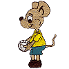 Mouse playing volleyball