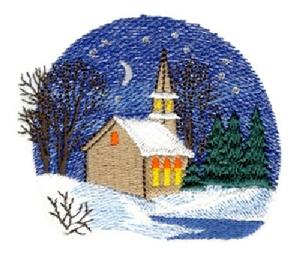 Church in Winter Scene