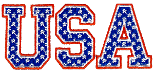 USA block letters with stars - smaller